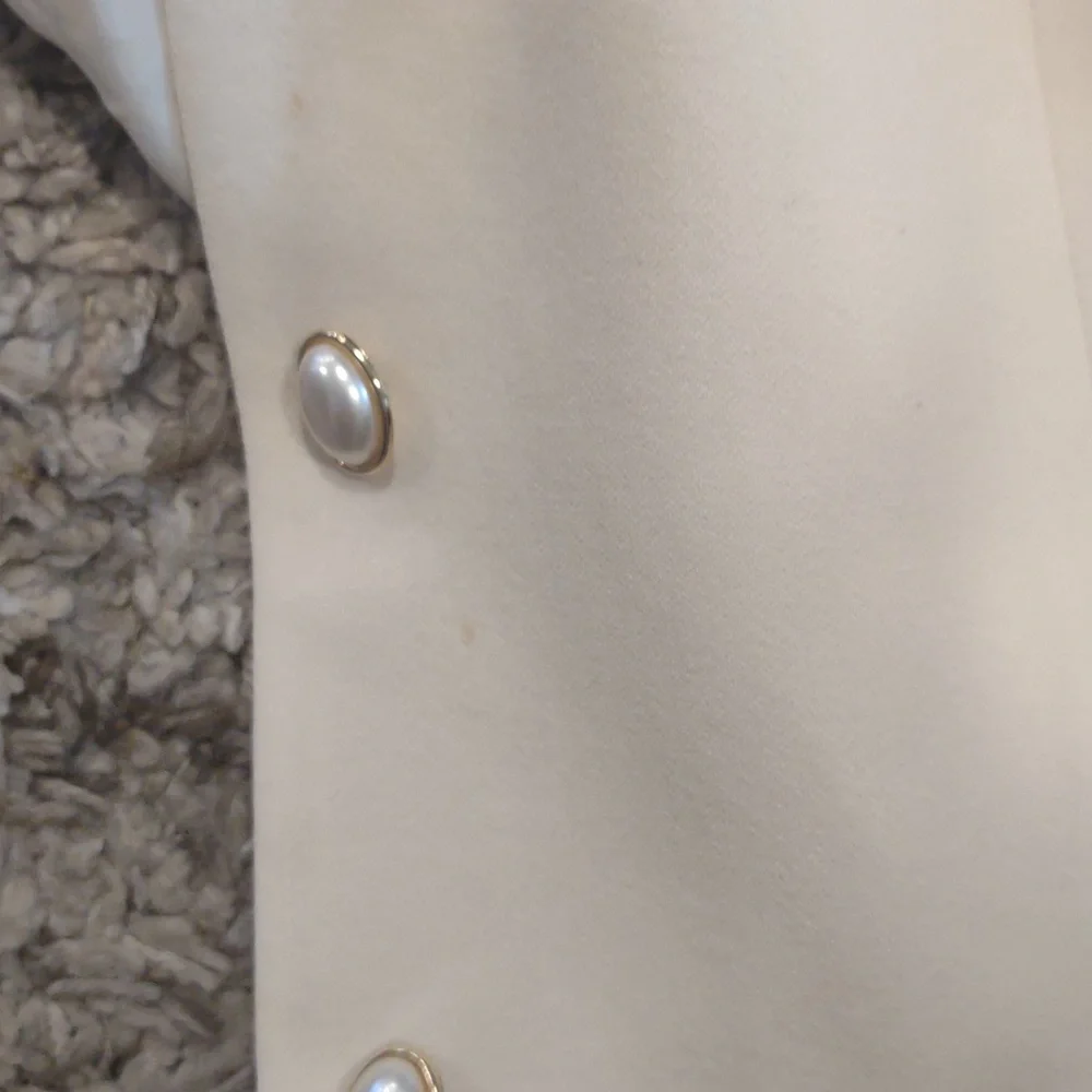 Christian Dior Womens 12 Cream Blazer with‎ Mandarin Neckline